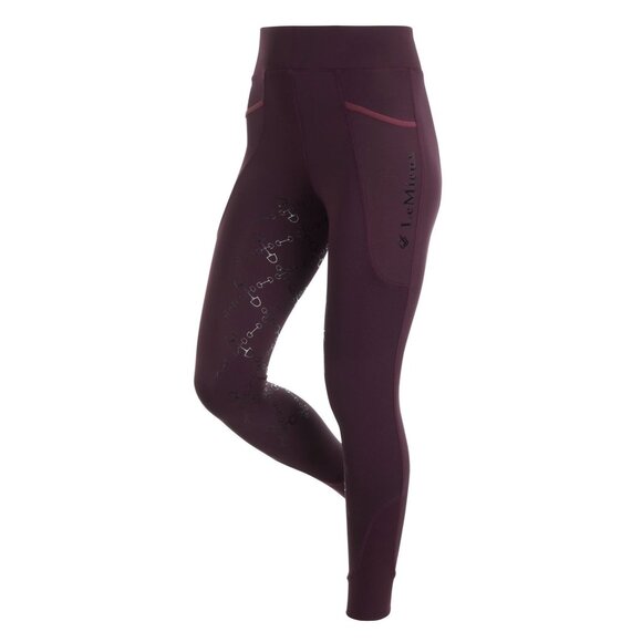 New LeMieux Pull On Full Seat Silicone Breeches Tights Fig US 24 UK 8 Pockets - Picture 1 of 7